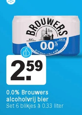 0.0% Brouwers alcoholvrij bier
