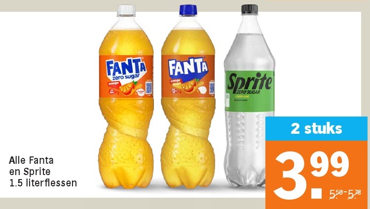 Fanta en Sprite 1.5 literflessen