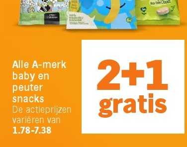 A-merk baby en peuter snacks
