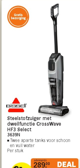 Steelstofzuiger met dweilfunctie CrossWave HF3 Select 3639N