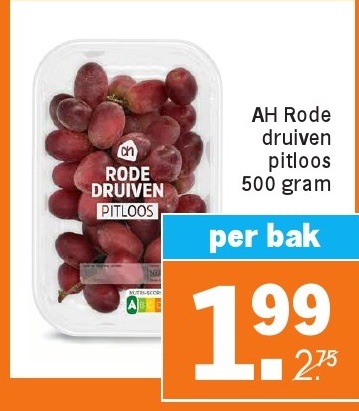 AH Rode druiven pitloos 500 gram