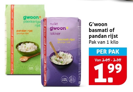 G'woon basmati of pandan rijst