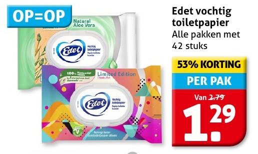 Edet vochtig toiletpapier