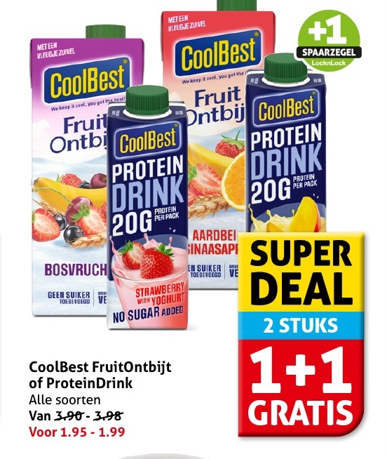 CoolBest FruitOntbijt of ProteinDrink