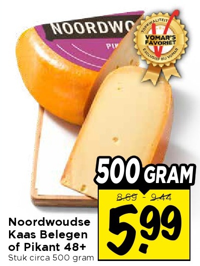 Noordwoudse Kaas Belegen of Pikant 48+