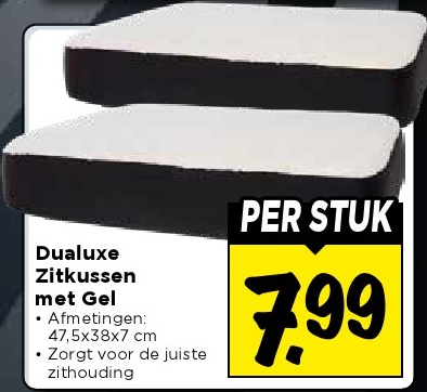 Dualuxe Zitkussen met Gel
