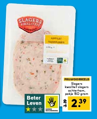 Slagers kwaliteit slagers achterham