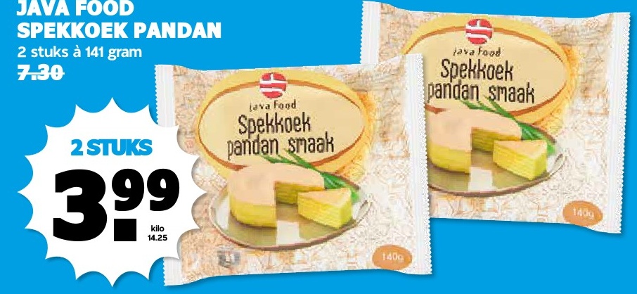 Spekkoek pandan smaak