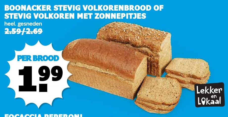 Boonacker Stevig Volkorenbrood of Stevig Volkoren met Zonnepitjes