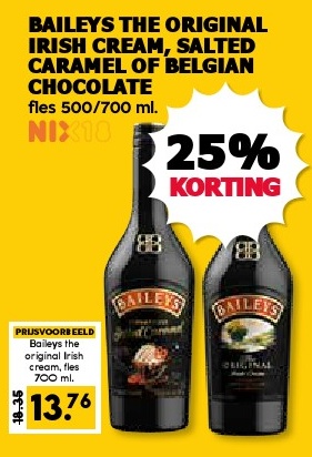 BAILEYS THE ORIGINAL IRISH CREAM, SALTED CARAMEL OF BELGIAN CHOCOLATE