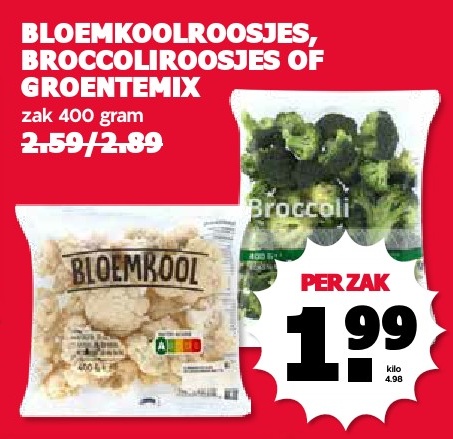 BLOEMKOOLROOSJES, BROCCOLIROOSJES OF GROENTEMIX