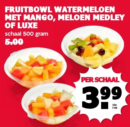 FRUITBOWL WATERMELOEN MET MANGO, MELEON MEDLEY OF LUXE