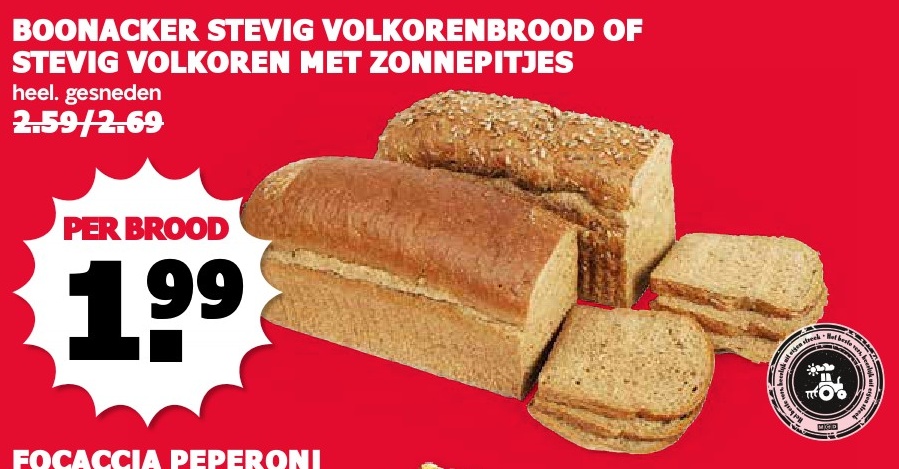 Boonacker Stevig Volkorenbrood of Stevig Volkoren met Zonnepitjes