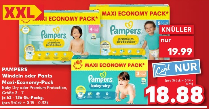 PAMPERS Windeln oder Pants Maxi-Economy-Pack