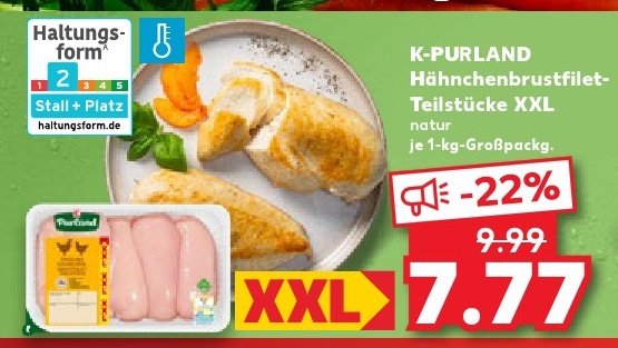K-PURLAND Hähnchenbrustfilet-Teilstücke XXL