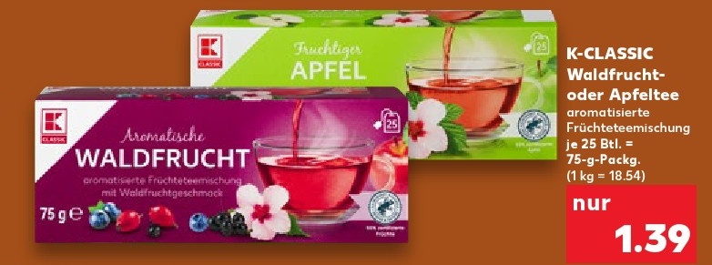 K-CLASSIC Waldfrucht- oder Apfeltee