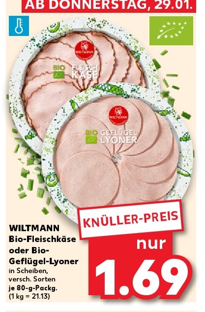WILTMANN Bio-Fleischkäse oder Bio-Geflügel-Lyoner