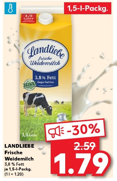 LANDLIEBE Frische Weidemilch 3,8% Fett