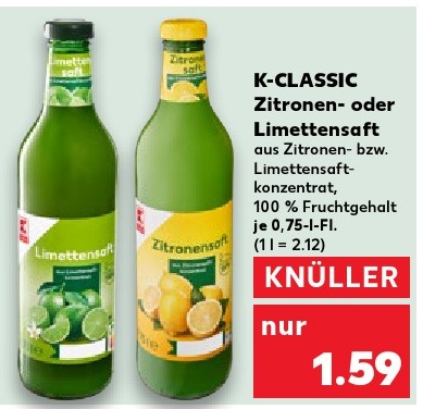 K-CLASSIC Zitronen- oder Limettensaft