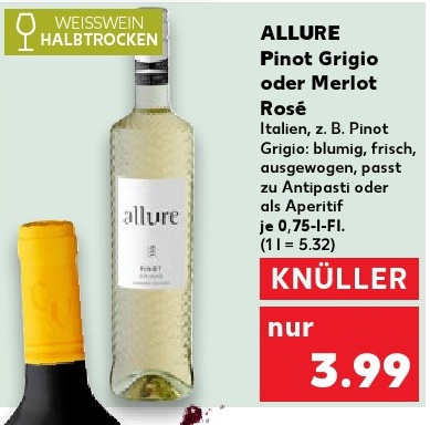 ALLURE Pinot Grigio oder Merlot Rosé