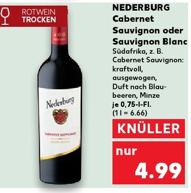 Nederburg Cabernet Sauvignon oder Sauvignon Blanc