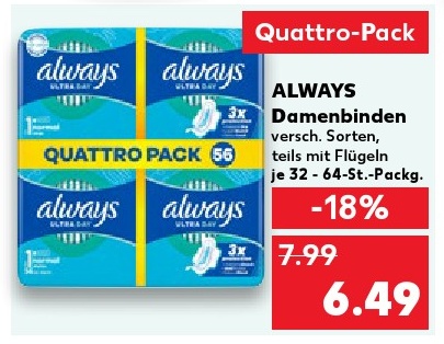 ALWAYS Damenbinden Quattro-Pack