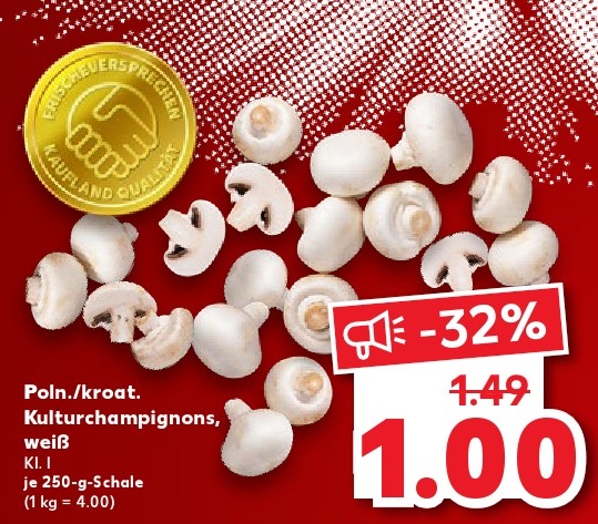 Poln./kroat. Kulturchampignons, weiß