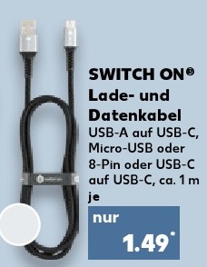 SWITCH ON® Lade- und Datenkabel