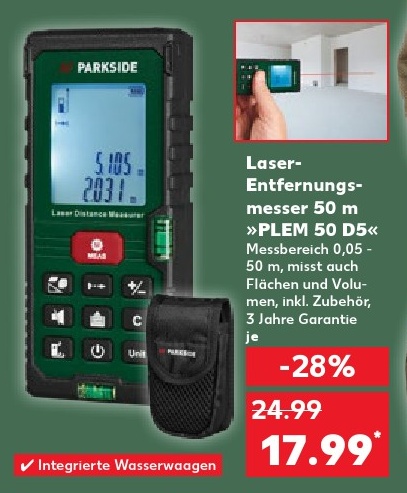 Laser-Entfernungsmesser 50 m »PLEM 50 D5«