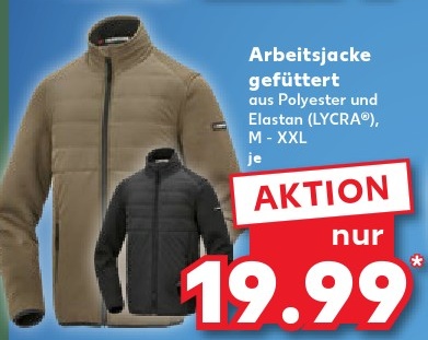 Arbeitsjacke gefüttert aus Polyester und Elestan (LYCRA®), M - XXL