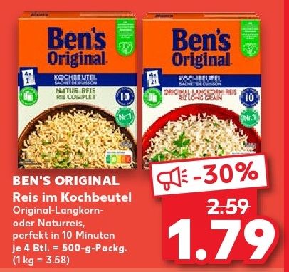 BEN'S ORIGINAL Reis im Kochbeutel