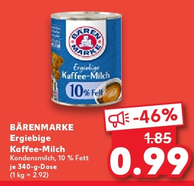 BÄRENMARKE Ergiebige Kaffee-Milch