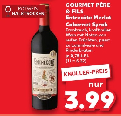 GOURMET PÈRE & FILS Entrecôte Merlot Cabernet Syrah