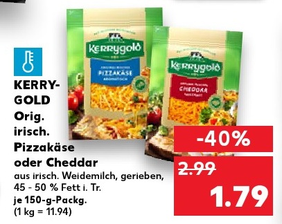 KERRYGOLD Pizzakäse oder Cheddar