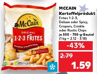 MCCAIN Kartoffelprodukt Frites 1-2-3