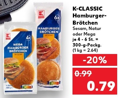 K-CLASSIC Hamburger-Brötchen