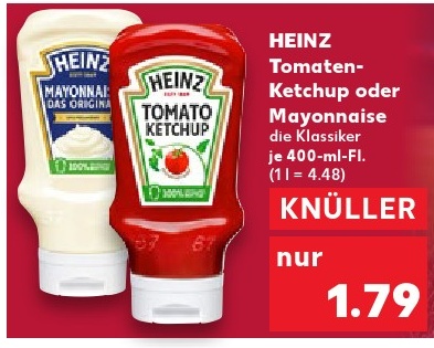 HEINZ Tomaten-Ketchup oder Mayonnaise