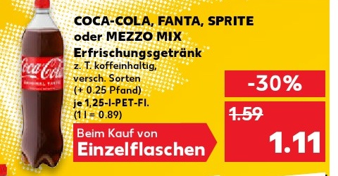 COCA-COLA, FANTA, SPRITE oder MEZZO MIX