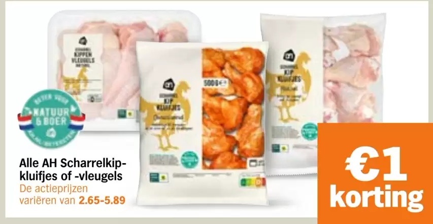 AH Scharrelkip-kuiltjes of -vleugels