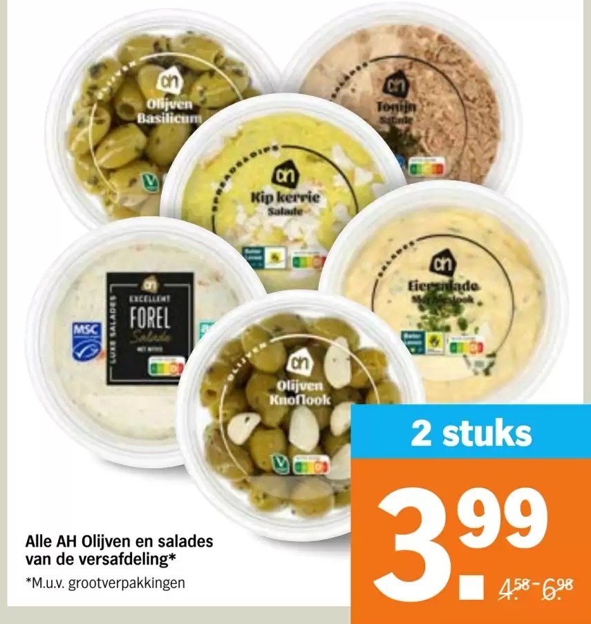 AH Olijven en salades van de versafdeling
