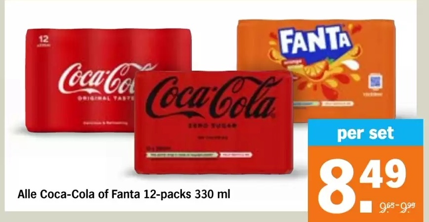 Coca-Cola or Fanta 12-packs 330 ml