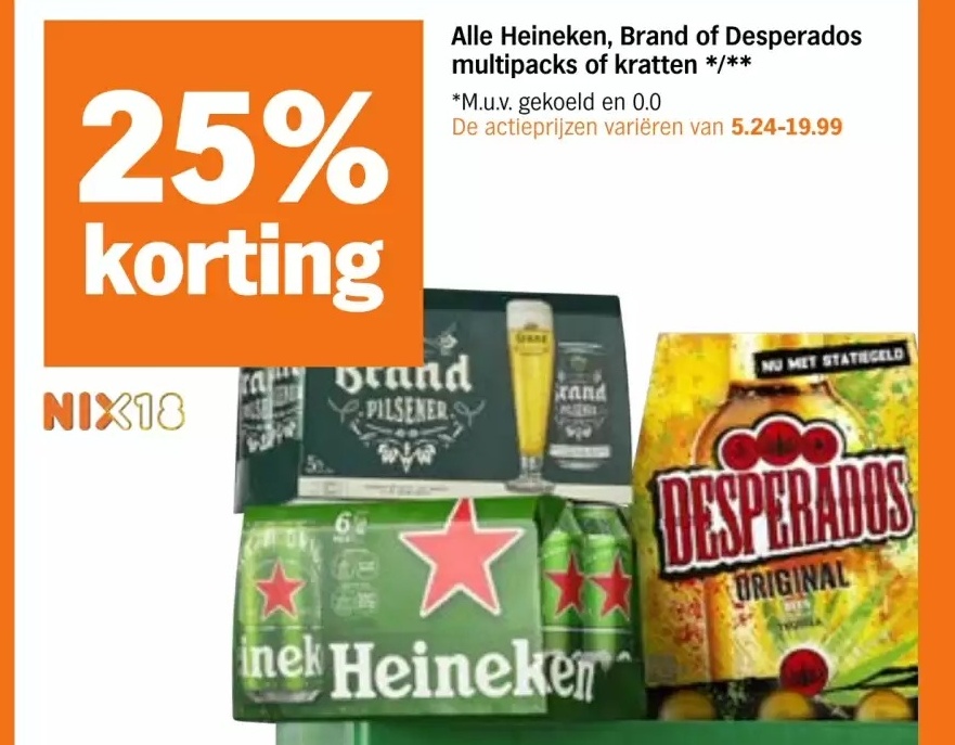 Heineken and Desperados multipacks