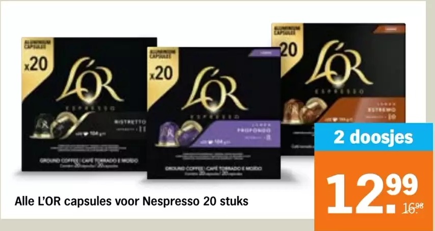 L'OR capsules voor Nespresso 20 stuks