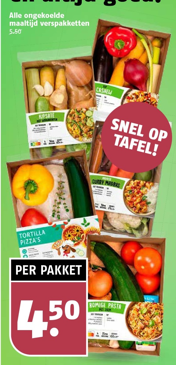 Alle vrolijke maaltijd verpakketten