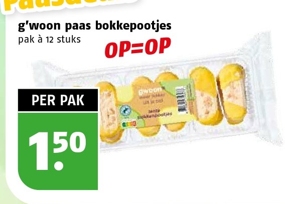 g'woon paas bokkepootjes pak à 12 stuks