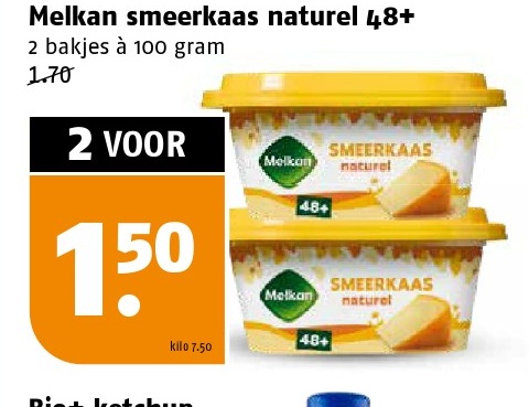 Melkan smeerkaas naturel 48+