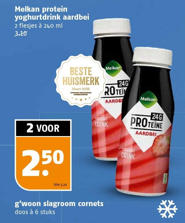Melkan protein yoghurtdrink aardbei