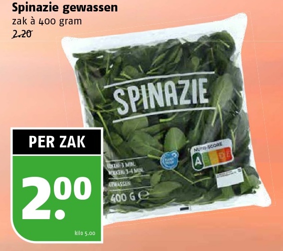 Spinazie gewassen