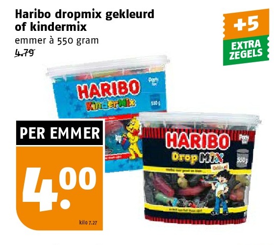 Haribo dropmix gekleurd of kindermix
