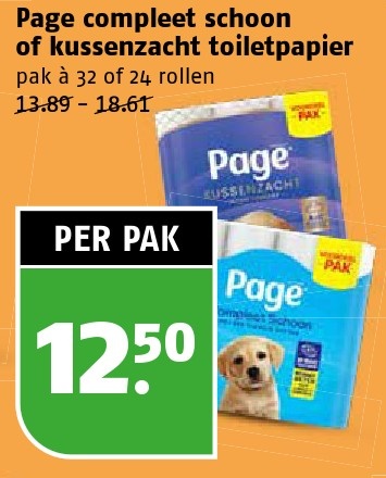 Page compleet schoen of kussenzicht toiletpapier